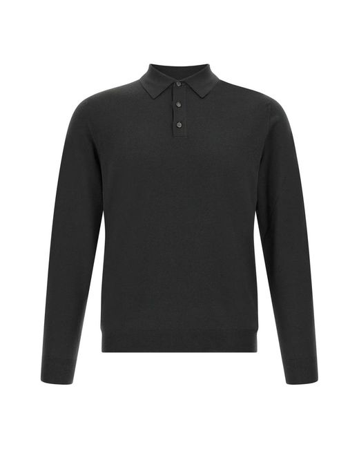 Zanone Black Round-Neck Knitwear for men