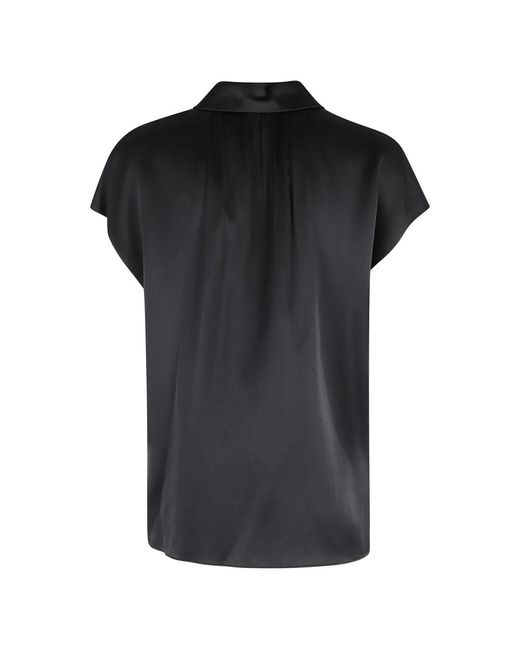 Vince Overhemden ,Zwart ,Blouse Met Geplooide Mouwen in het Black