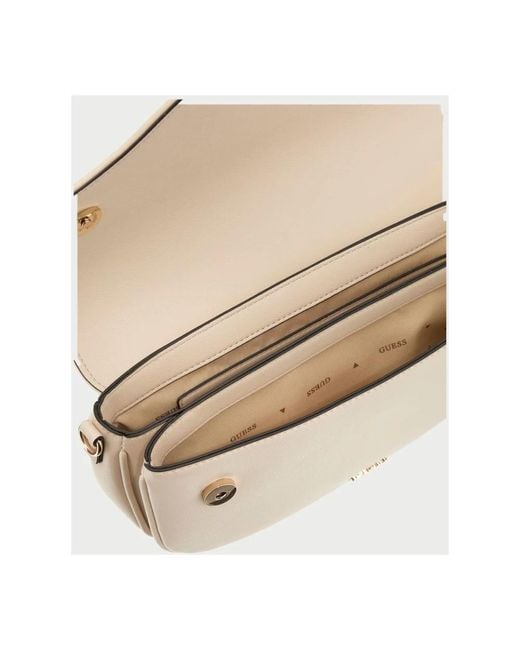 Guess Natural Weiße Schultertasche Aus Kunstleder
