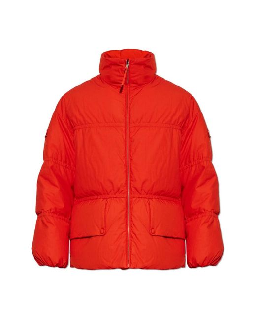Moncler Jassen ,Rood ,Katoen High-Neck Puffer Jacket in het Red