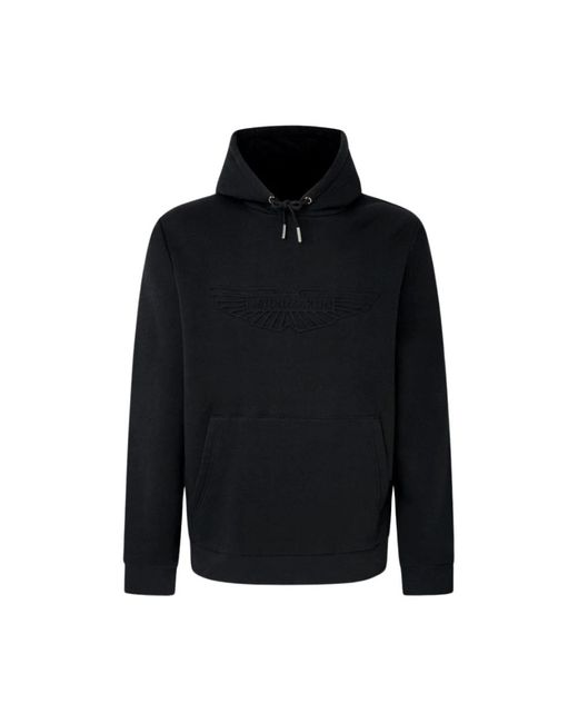 Hackett Aston martin embossed hoodie in Black für Herren