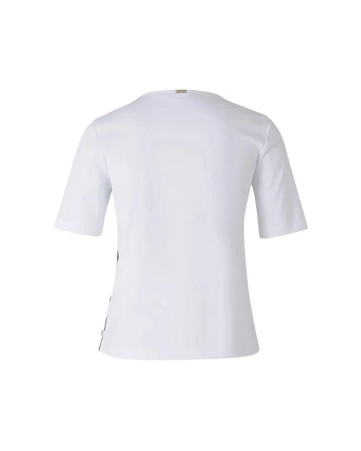 Herno Tops ,Wit ,Katoen Witte Top Met Korte Mouwen En Zijknopen in het Blue