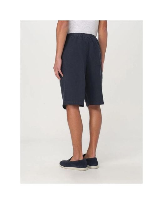 120% Lino Blue Casual Shorts for men