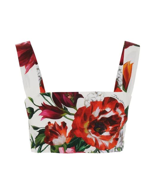 Dolce & Gabbana Red Multicolour Top Für Frauen