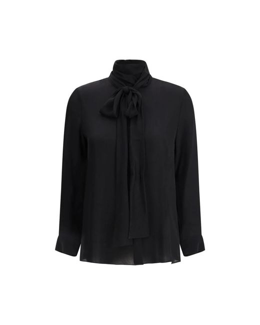 Khaite Zijden Blouse Met Strikkraag in het Black