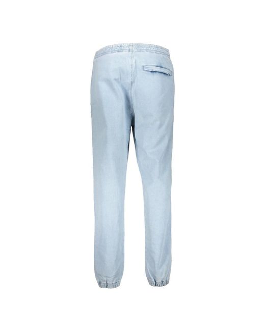 DIESEL Broeken ,Blauw ,Katoen Sportbroek Met Patch in het Blue voor heren
