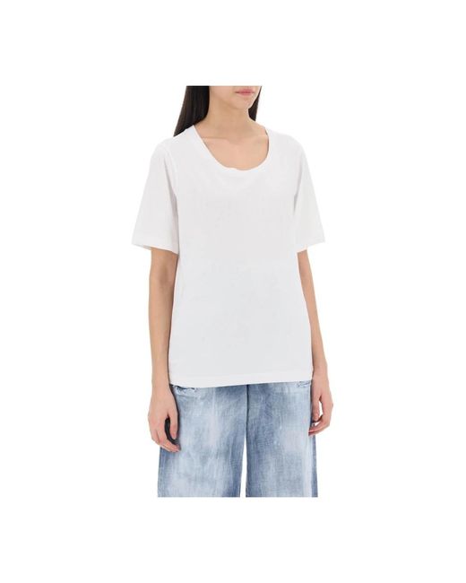 DSquared² Tops ,Wit ,Katoen T-Shirt Sweatshirt in het White