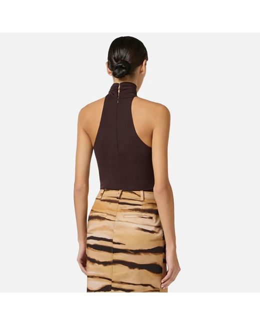 Elisabetta Franchi Black Sleeveless Tops