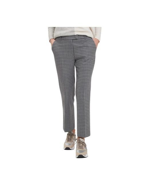 Via Masini 80 Gray Cropped Trousers