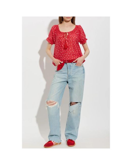 Blouses di Re/done in Red