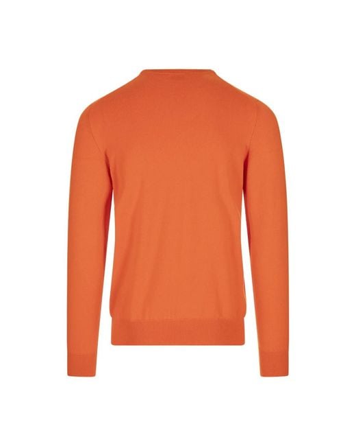Fedeli Orange Cashmere Knitwear for men