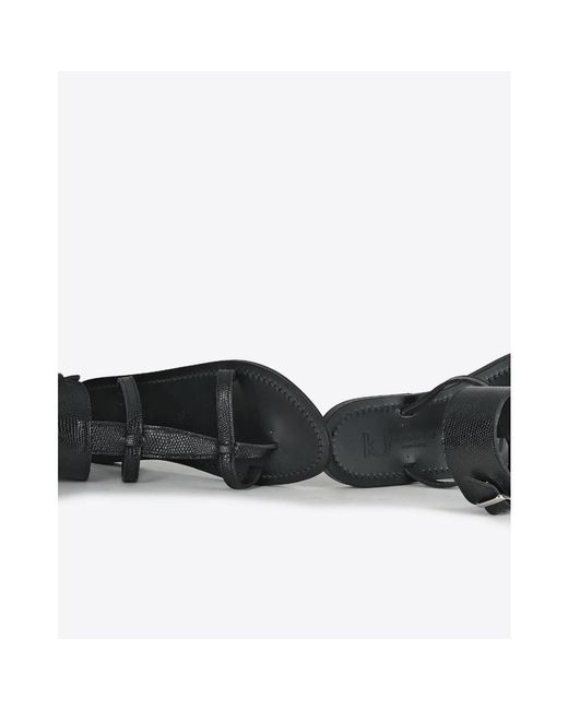 K. Jacques Black Flat Sandals