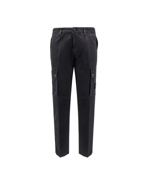 Stone Island Schwarze Hose Mit Stilvollem Design in Blue für Herren