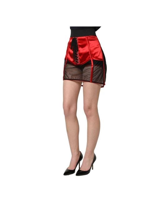 Dolce & Gabbana Red Short Skirts