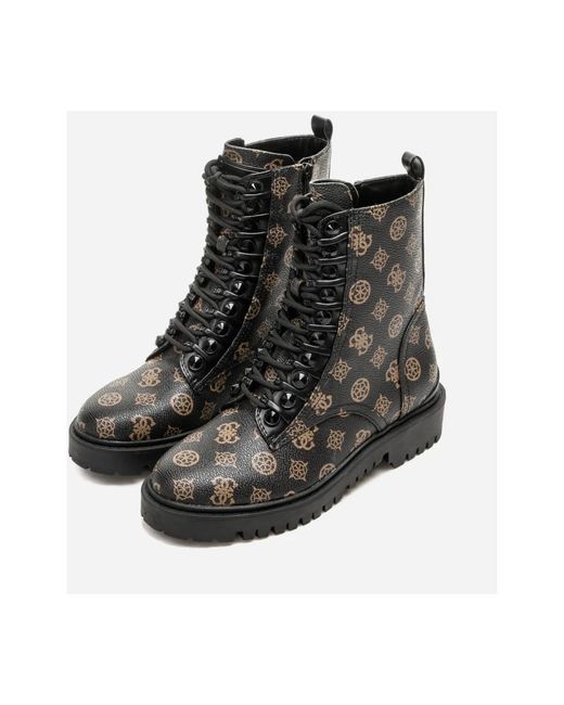 Guess Black Lace-Up Boots