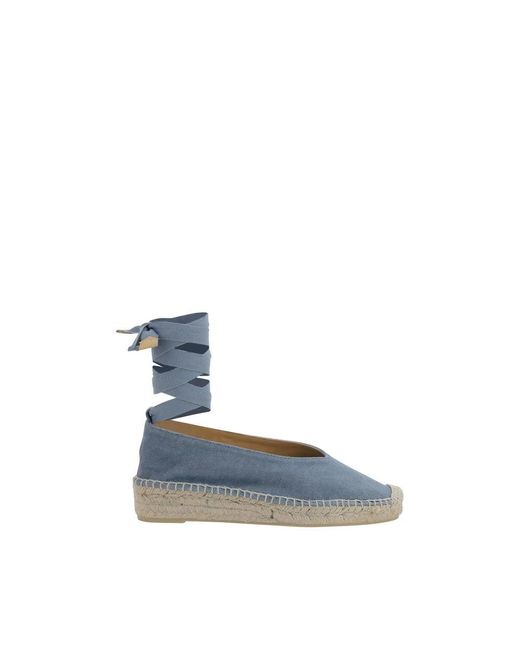 Castaner Blue Espadrilles mit bindung am knöchel aus baumwolle