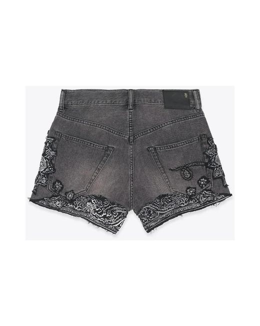 R13 Gray Denim Shorts