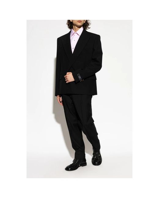 Balmain Double-Breasted Blazer Met Dubbele Split in het Black voor heren