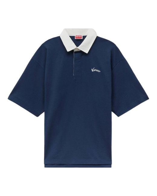 KENZO Blue Polo Shirts for men
