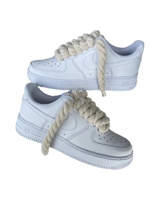 Nike Maßgefertigte beige seilschnürsenkel für air force 1 low in White für Herren