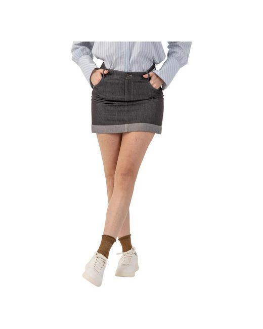 Kocca Rokken ,Bruin ,Denim Gonna Corta Taglio Dritto in het Black