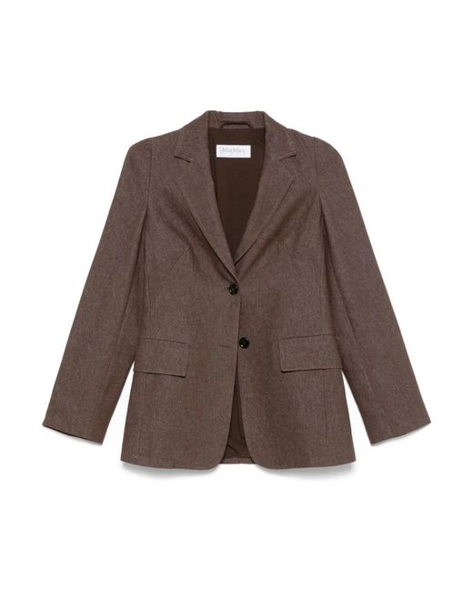 Max Mara Jassen ,Bruin ,Wol Stijlvolle Jas in het Brown