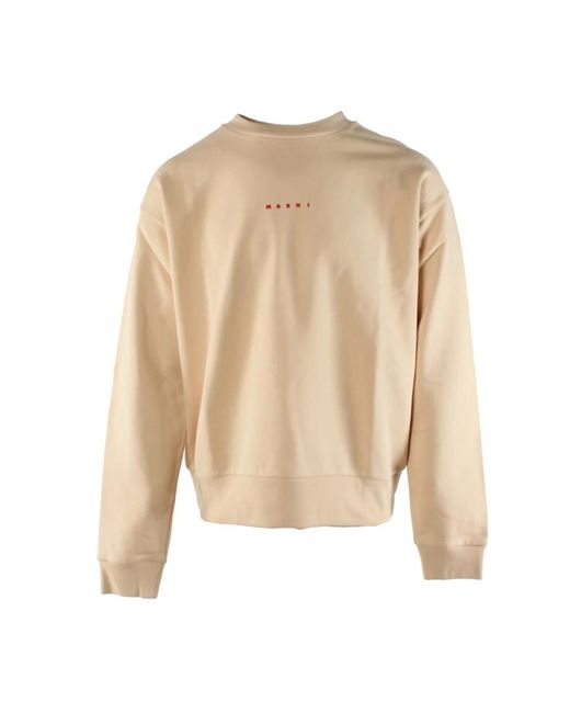Marni Hoodies & Sweatvesten ,Katoen Katoenen Trui in het Natural voor heren