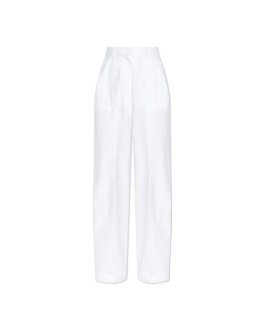 Sportmax White Wide Trousers
