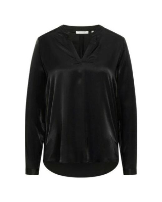Eterna Black City Uni Blusen & Hemden