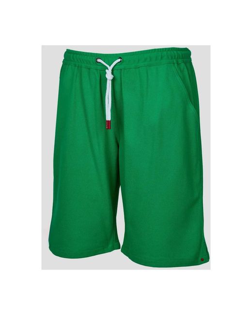 Kiton Textured Short Pants in het Green voor heren
