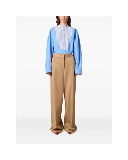Wide Trousers MSGM de color Natural