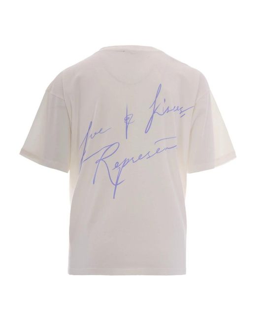 Represent Tops ,Wit ,Katoen Love And Kisses Tshirt in het Gray voor heren
