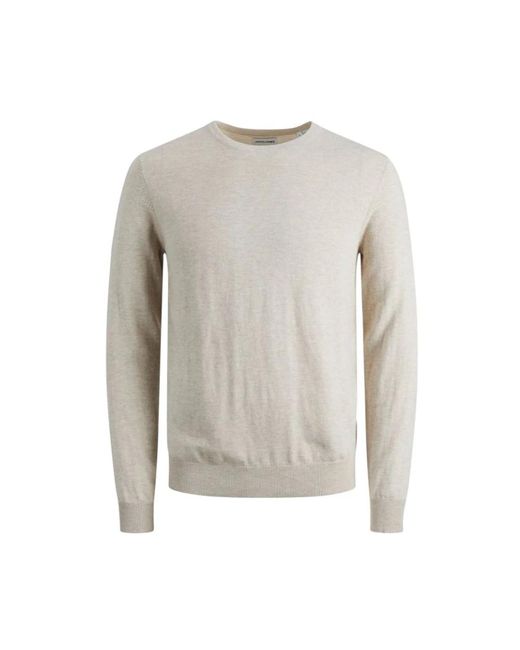 Jack & Jones Gray Round-Neck Knitwear for men