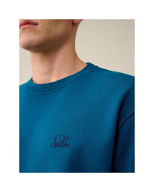 C P Company Diagonal fleece logo sweatshirt in Blue für Herren