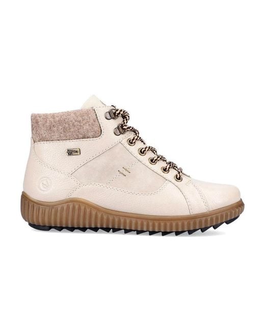 Remonte White Lace-Up Boots