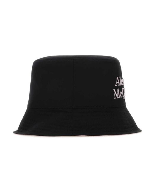McQueen Accessoires ,Zwart ,Logo Bucket Hat in het Black voor heren