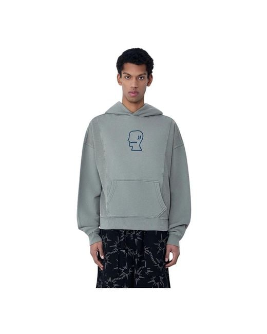 Brain Dead Hoodies & Sweatvesten ,Groen ,Katoen Graphic Motif Hooded Sweatshirt in het Gray voor heren
