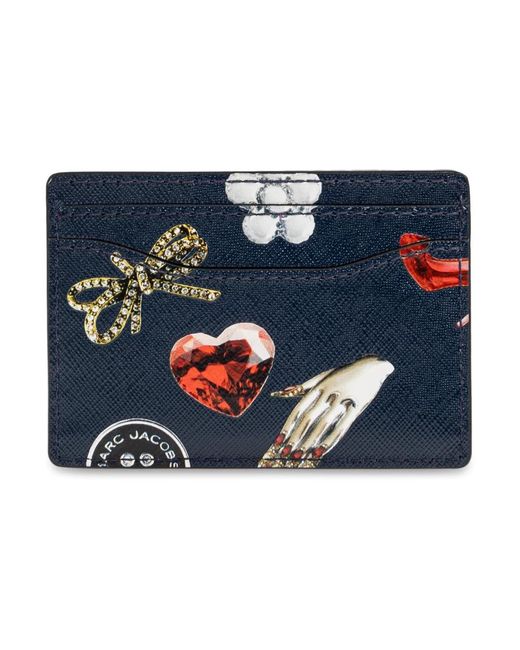 Marc Jacobs Accessoires ,Blauw ,Leer Leren Kaarthouder in het Blue