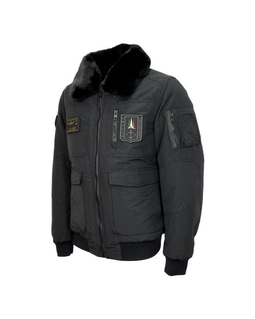 Aeronautica Militare Black Winter Jackets for men