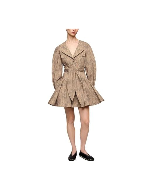 Ganni Natural Short Dresses