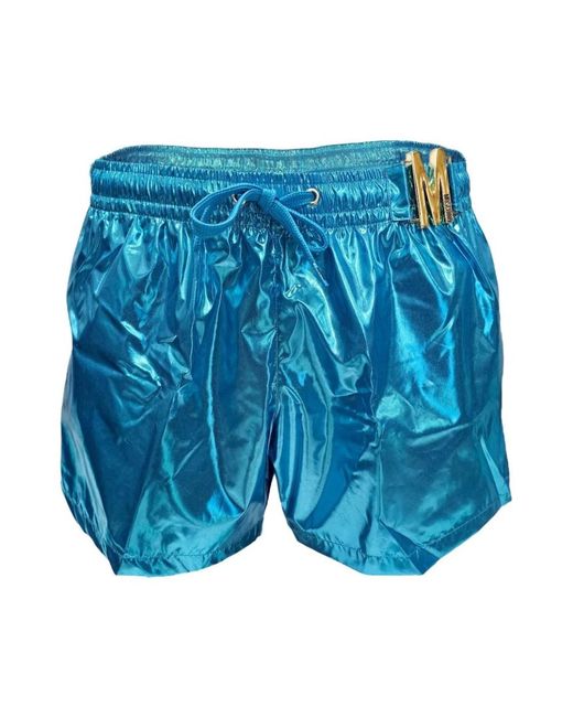 Pantaloncino logo metallico di Moschino in Blue da Uomo