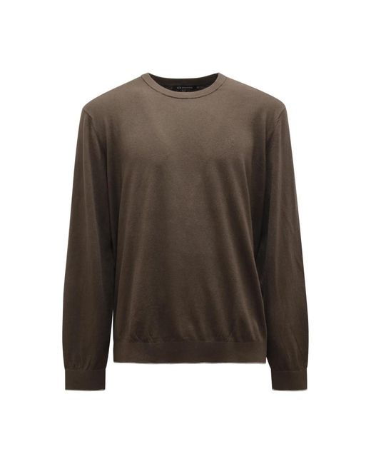 Armani Brown Round-Neck Knitwear for men