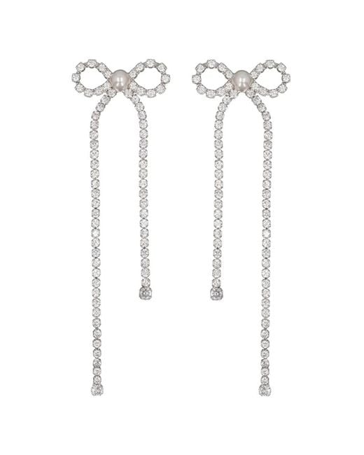 Self-Portrait White Earrings