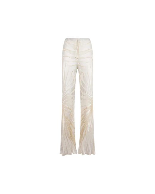 Roberto Cavalli White Wide Trousers