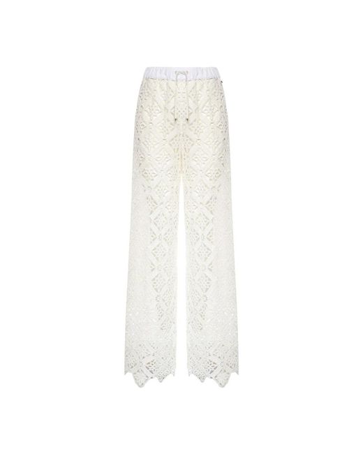 Herno Crochet Broeken in het White