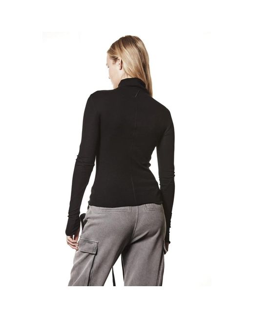 Thom Krom Truien & Vesten ,Zwart ,Ts 589 Longsleeve in het Black