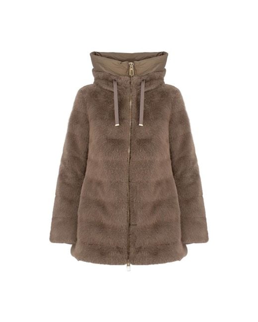 DUNO Brown Faux Fur & Shearling Jackets
