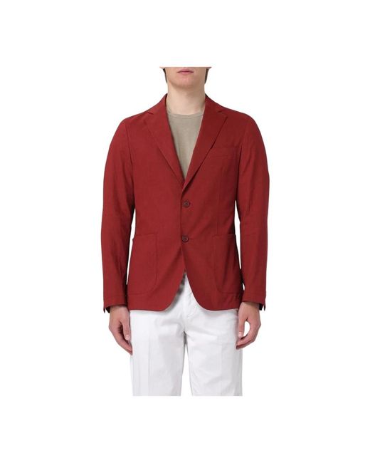 HUGO Jassen ,Rood ,Linnen Blauwe Linnen Blazer Moderne Stijl in het Red voor heren