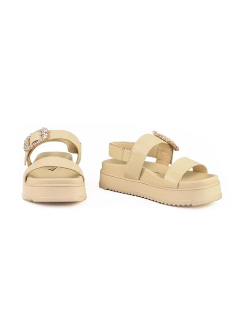 Emanuélle Vee Natural Flat Sandals