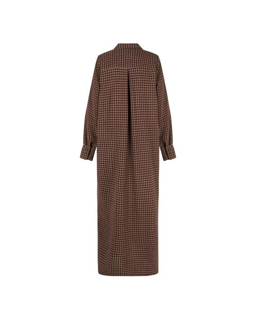 Cortana Brown Fred, burgunder kariertes hemdkleid